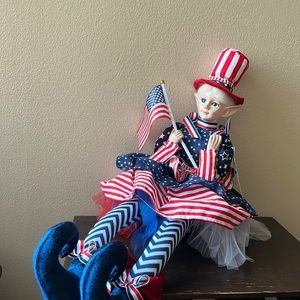 COPY - Cynthia Rowley 4th of July Patriotic American Elf Fairy Doll 28" Shelf S…